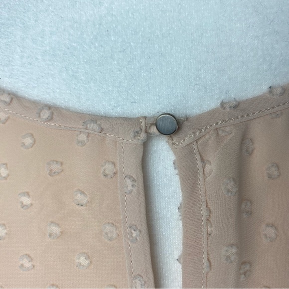 The Limited Peach Polka Dot Blouse with Side Slit Shoulders, Size 2X. - Picture 5 of 9